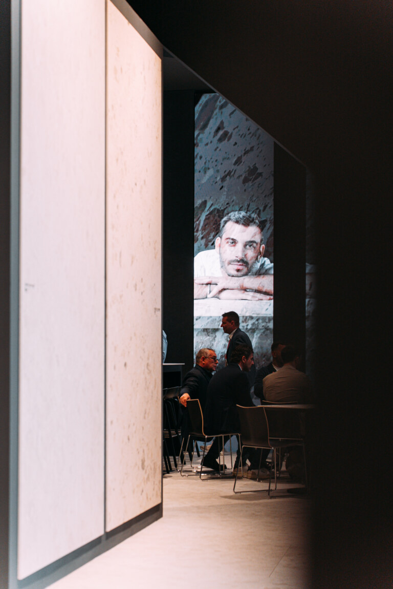 Stand photograph from Laminam’s Salone del Mobile 2026 report.